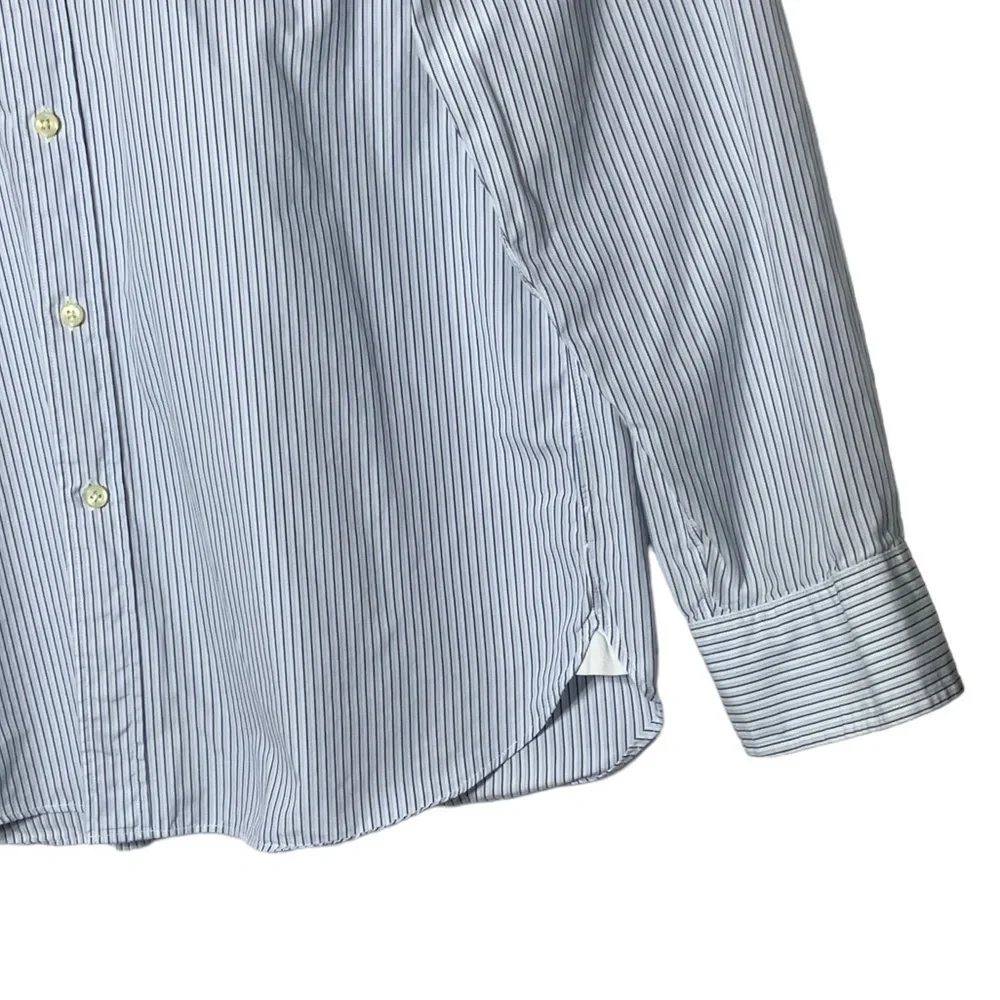 J. Crew Mens Shirt Long Sleeve Button Up Dressy Casual Preppy Pinstripe Blue XL